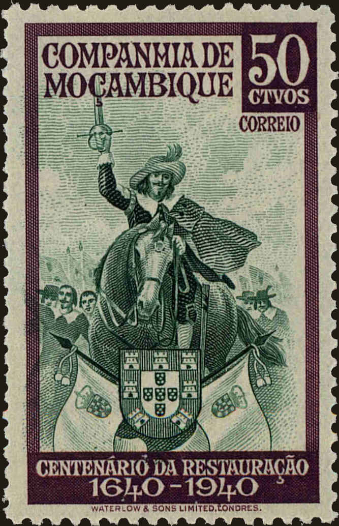 Front view of Mozambique Company 203 collectors stamp