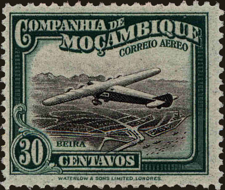 Front view of Mozambique Company C5 collectors stamp
