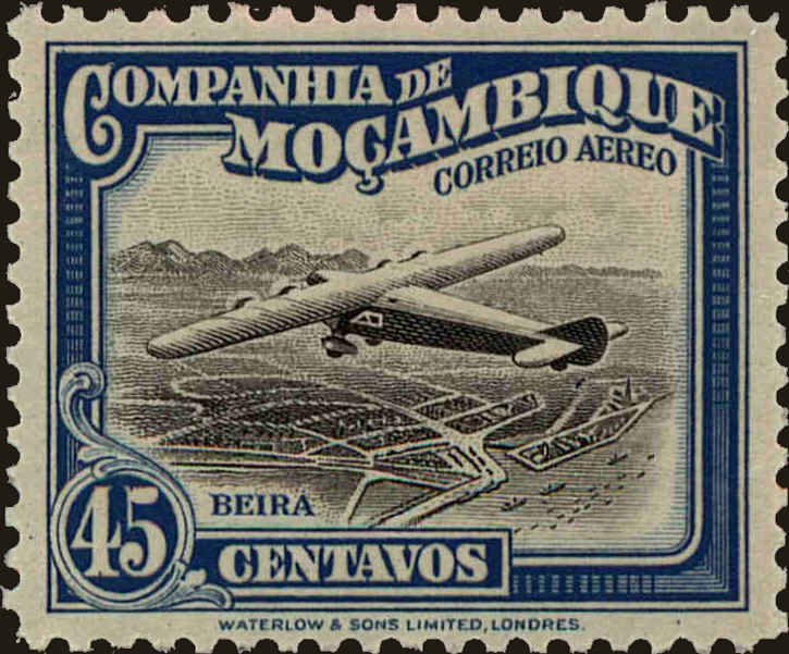 Front view of Mozambique Company C7 collectors stamp