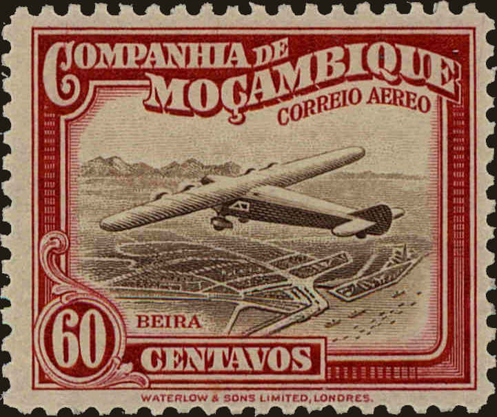 Front view of Mozambique Company C9 collectors stamp