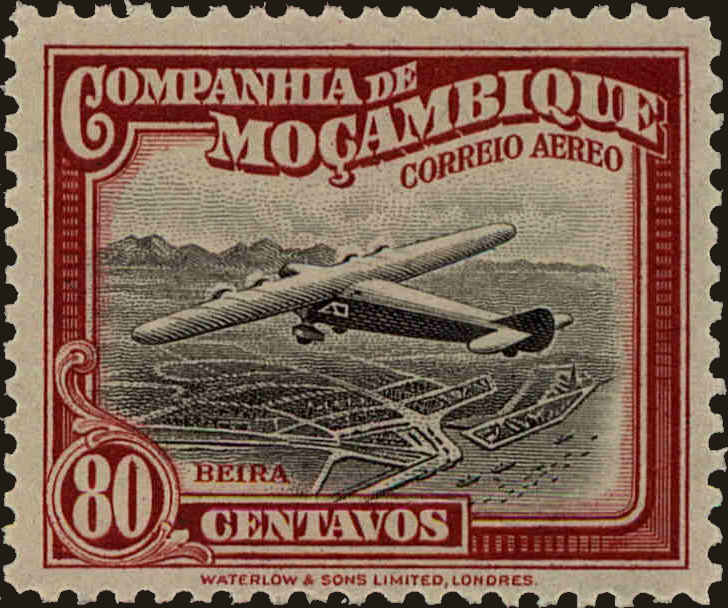 Front view of Mozambique Company C10 collectors stamp
