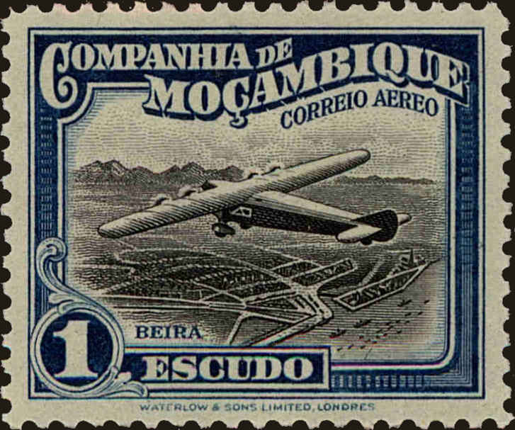 Front view of Mozambique Company C11 collectors stamp