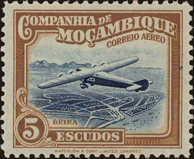 Front view of Mozambique Company C13 collectors stamp