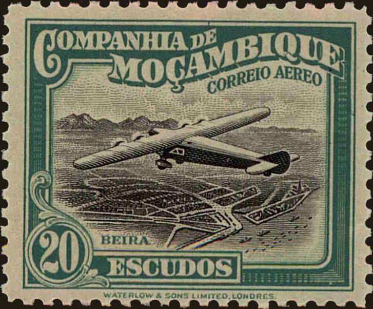 Front view of Mozambique Company C15 collectors stamp