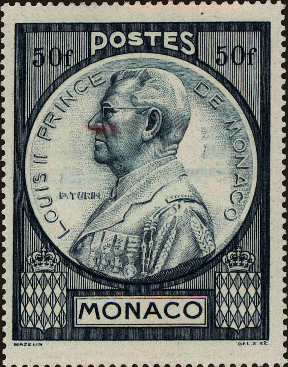 Front view of Monaco 196 collectors stamp